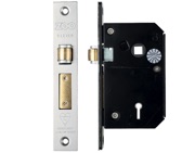 Zoo Hardware British Standard 5 Lever Chubb Retro-Fit Roller Sash Lock (67mm OR 80mm), Satin Stainless Steel - ZBSCS67SS