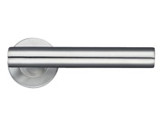 Zoo Hardware ZCS2 Contract T-Bar Lever On Round Rose, Satin Stainless Steel - ZCS2130SS (sold in pairs)