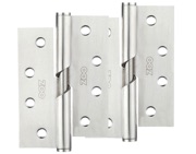 Zoo Hardware 4 Inch Grade 201 Rising Butt Hinge, Satin Stainless Steel - ZHRB243S (sold in pairs)