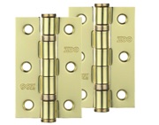 Zoo Hardware 3 Inch Steel Ball Bearing Door Hinges, Electro Brass - ZHS32EB (sold in pairs)