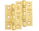 Zoo Hardware 3 Inch Grade 201 Hinge, PVD Satin Brass - ZHSS232-PVDSB (sold in pairs)