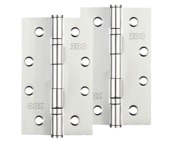 Zoo Hardware 4 Inch Grade 201 Slim Knuckle Bearing Hinge, Polished Stainless Steel - ZHSS63P (sold in pairs)