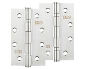 Zoo Hardware 4 Inch Grade 201 Slim Knuckle Bearing Hinge, Satin Stainless Steel - ZHSS63S (sold in pairs)