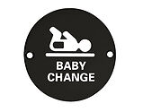 Zoo Hardware ZSS Door Sign - Baby Change Symbol, Powder Coated Black - ZSS08-PCB