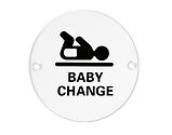 Zoo Hardware ZSS Door Sign - Baby Change Symbol, Powder Coated White - ZSS08-PCW