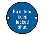 Zoo Hardware ZSS Door Sign - Fire Door Keep Locked Shut, Powder Coated Black - ZSS13-PCB