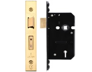 Zoo Hardware 3 Lever Sash Lock (67.5mm OR 79.5mm), PVD Stainless Brass - ZUKS364PVD