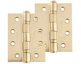 Frelan Hardware 4 Inch Fire Rated Stainless Steel Ball Bearing Hinges, Satin Brass - J9500SB (sold in pairs)