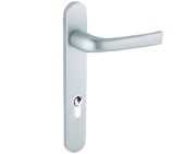 Mila ProLinea Lever/Lever Door Handles, 220mm Backplate - 92mm C/C Euro Lock, Anodised Silver Finish - 050300 (sold in pairs)