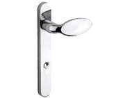 Mila ProLinea Lever/Pad Door Handles, 220mm Backplate - 92mm C/C Euro Lock, Polished Chrome Finish - 050319 (sold in pairs)