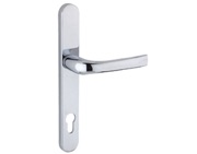 Mila ProLinea Lever/Lever Door Handles, 240mm Backplate - 92mm C/C Euro Lock, Polished Chrome Finish - 050409 (sold in pairs)