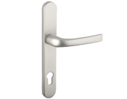 Mila ProLinea Lever/Lever Door Handles, 240mm Backplate - 92mm C/C Euro Lock, Satin Smooth Finish - 050412S (sold in pairs)