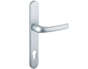 Mila ProLinea Lever/Lever Door Handles, 240mm Backplate - 92mm C/C Euro Lock, Anodised Silver (F1) Finish - 050420 (sold in pairs)