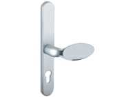 Mila ProLinea Lever/Pad Door Handles, 240mm Backplate - 92mm C/C Euro Lock, Anodised Silver (F1) Finish - 050430 (sold in pairs)