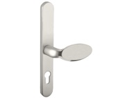 Mila ProLinea Lever/Pad Door Handles, 240mm Backplate - 92mm C/C Euro Lock, Satin Smooth Finish - 050432S (sold in pairs)
