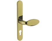 Mila ProLinea Lever/Pad Door Handles, 240mm Backplate - 92mm C/C Euro Lock, Polished Gold (PVD) Finish - 050434 (sold in pairs)