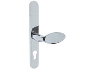 Mila ProLinea Lever/Pad Door Handles, 240mm Backplate - 92mm C/C Euro Lock, Polished Chrome Finish - 050439 (sold in pairs)