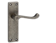 Urfic Victorian Scroll Antique Retro Collection Door Handles On Backplate, Pewter - 100-325-AT (sold in pairs)