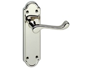 Urfic Ashworth Traditional Range Door Handles On Backplate, Polished Nickel - 100-455-04 (sold in pairs)