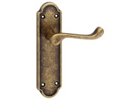 Urfic Ashworth Antique Retro Collection Door Handles On Backplate, Antique Brass - 100-455-AB (sold in pairs)