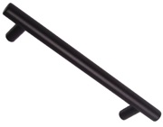 Hafele Puma T-Bar 12mm Diameter Cupboard Pull Handles (128mm c/c), Matt Black - 101.20.325