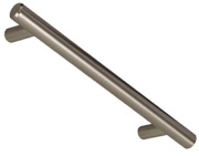 Hafele Barkston T-Bar 12mm Diameter Cupboard Pull Handles (96mm - 758mm c/c), Brushed Nickel - 101.20.700
