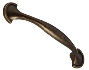 Hafele Norfolk Bow Cabinet Pull Handles (96mm c/c), Antique Brass - 101.85.102