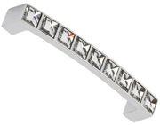 Hafele Crystal D Cupboard Pull Handle (96mm OR 128mm c/c), Polished Chrome & Crystal - 103.29.221