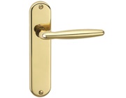 Urfic Rouen Premium Range (180mm) Door Handles On Backplate, Polished Brass - 1050-465-01 (sold in pairs)