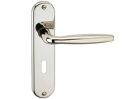 Urfic Rouen Style Save Door Handles On Backplate, Polished Nickel - 1050-5225-04 (sold in pairs)