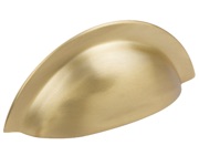 Hafele Jude Cabinet Cup Handle (64mm c/c), Brushed Brass - 110.35.120