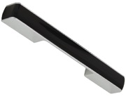 Hafele Bianco D Cupboard Pull Handle (224mm/160mm c/c), Polished Chrome With Black Insert - 111.21.233