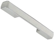 Hafele Bianco D Cupboard Pull Handle (224mm/160mm c/c), Polished Chrome With White Insert - 111.21.273