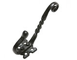 Kirkpatrick Black Antique Malleable Iron Twisted Hat and Coat Hook - AB1130