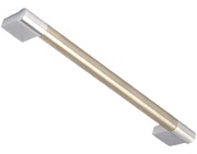 Hafele Lydiate Keyhole Bar 12mm Diameter Cupboard Pull Handles (160mm OR 192mm c/c), Brushed Stainless Steel & Polished Chrome- 115.69.056