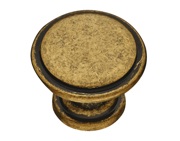 Hafele Angus Cupboard Door Knob (30mm Diameter), Antique Brass - 118.06.116