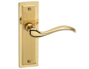 Urfic Porto Door Handles On Backplate, Dual Finish Polished Brass & Satin Brass - 130-65-01-02 (sold in pairs)
