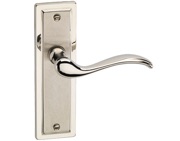 Urfic Porto Door Handles On Backplate, Dual Finish Polished Nickel & Satin Nickel - 130-65-04-05 (sold in pairs)