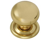 Hafele Cotswold Cupboard Door Knob (33mm Diameter), Polished Brass - 133.32.800