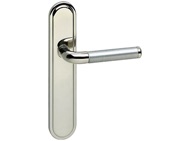 Urfic Vienna Premium Range (220mm) Door Handles On Backplate, Dual Finish Polished Nickel & Silver - 1430-265-04C (sold in pairs)