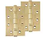 Frisco Eclipse Grade 7 - 4 Inch Stainless Steel Slim Knuckle Ball Bearing Hinge, Polished Brass - 14341EBP (sold in pairs)