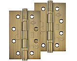 Frisco Eclipse Grade 7 - 4 Inch Stainless Steel Slim Knuckle Ball Bearing Hinge, Matt Antique Brass - 14341MAB (sold in pairs)
