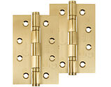 Frisco Eclipse Grade 7 - 4 Inch Stainless Steel Slim Knuckle Ball Bearing Hinge, Satin Brass - 14344 (sold in pairs)