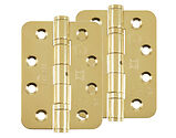 Frisco Eclipse Grade 13 - 4 Inch Stainless Steel Radius Ball Bearing Hinge, Polished Brass - 14879 (sold in pairs)