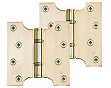 Frisco Grade 13 Stainless Steel Thrust Bearing Parliament Hinges (4 Inch), Polished Brass - 14991 (sold in pairs)