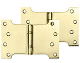 Frisco Eclipse Grade 13 - 6 Inch Stainless Steel Thrust Bearing Parliament Hinges, Polished Brass - 14997 (sold in pairs)