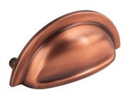 Hafele Chatsworth Traditional Cup Handles (76mm c/c), Brushed Copper - 151.07.001