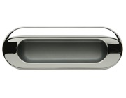 Hafele Rhin Inset Radius Cupboard Door Pull (40mm x 112mm), Polished Chrome - 151.17.209