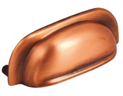 Hafele Mulberry Cabinet Cup Handle (96mm c/c), Brushed Copper - 151.40.154