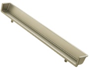 Hafele Hide Inset Cupboard Door Pull (128mm c/c), Brushed Satin Nickel - 151.47.662